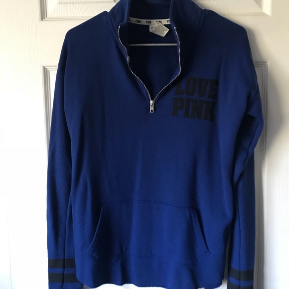 Tops - VS Pink blue half zip